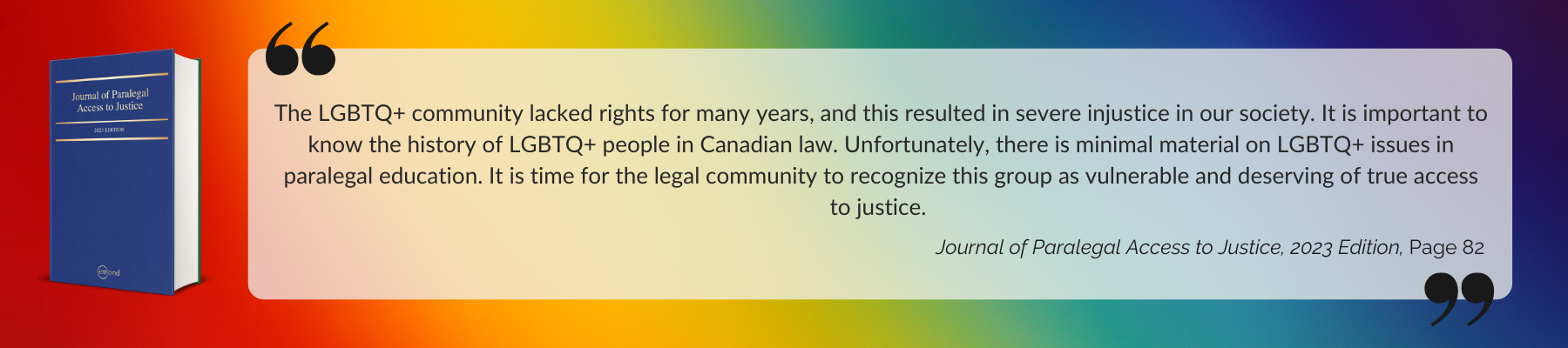 Journal of Paralegal Access to Justice LGBTQ2+ Content Excerpt