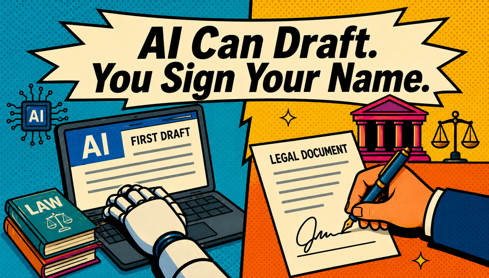 Ai can draft. you sign your name.